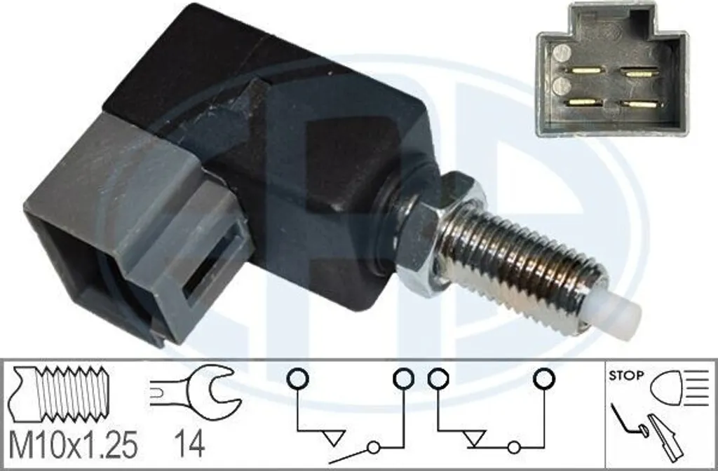 ERA 330043 Interruttore luci di stop OE 9381032000 compatibile con Accent, Coupé, Elantra, Equus, Genesis, Getz, Grandeur, H-1, H100, H350, Highway, i10, i20, i30, iX20, iX35, iX55, Lantra, Matrix, S Coupe, Santa Fe, Sonata, Terracan, Tiburon, Trajet, Tucson, XG, Bongo, Carens, Carnival, Ceed, Cerato, K2500, K2900, Magentis, Opirus, Picanto, Proceed, Rio, Sorento, Soul, Sportage, Venga - 2