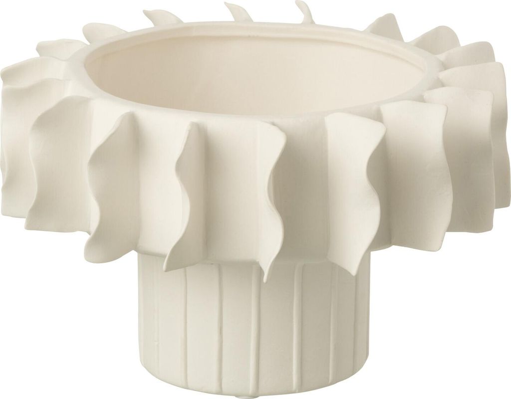 J-Line Vase Helix Rund Keramik Weiß Small