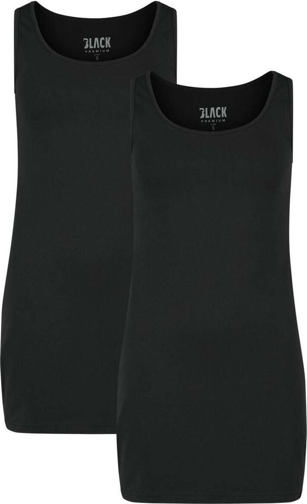 Black Premium by EMP Damen Basic Doppelpack Tops in schwarz - angenehmer, weicher Baumwollstoff XL