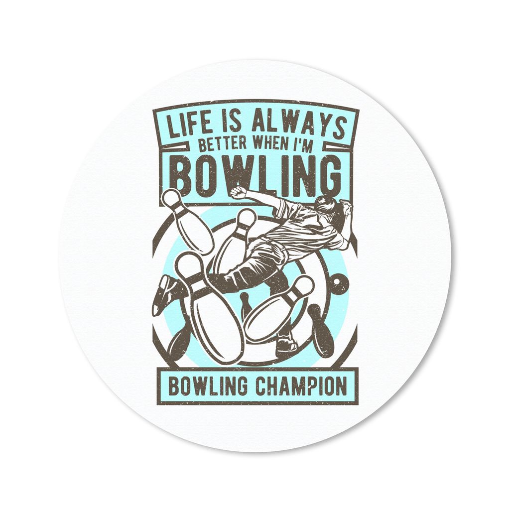 MuchoWow Mauspad Mousepad Bowling - Zitate - Jahrgang 50x50 cm - Mousepads - Maus Mat - Pad - Mausunterlage - Vinyl