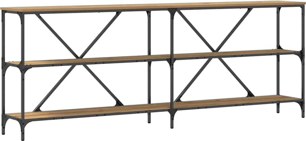 SYFAX Consolle Rovere Artigianale 200x30x75cm - Salvaspazio Alta Qualità
