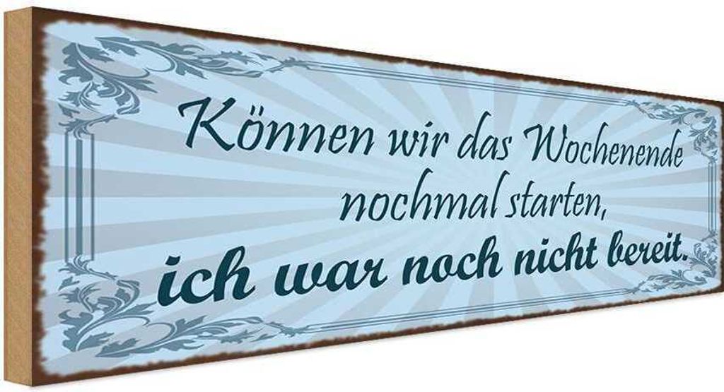 vianmo Holzschild 10x27 cm Wochenende nochmal starten Dekoration