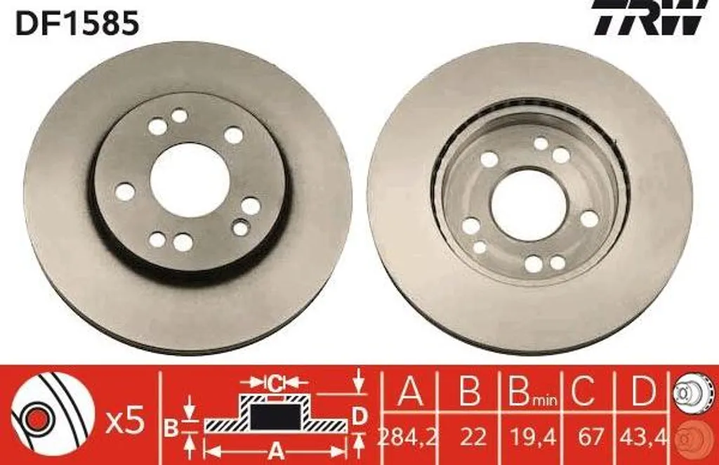 Éliminez les vibrations au freinage : Disque TRW DF1585 Mercedes Classe E