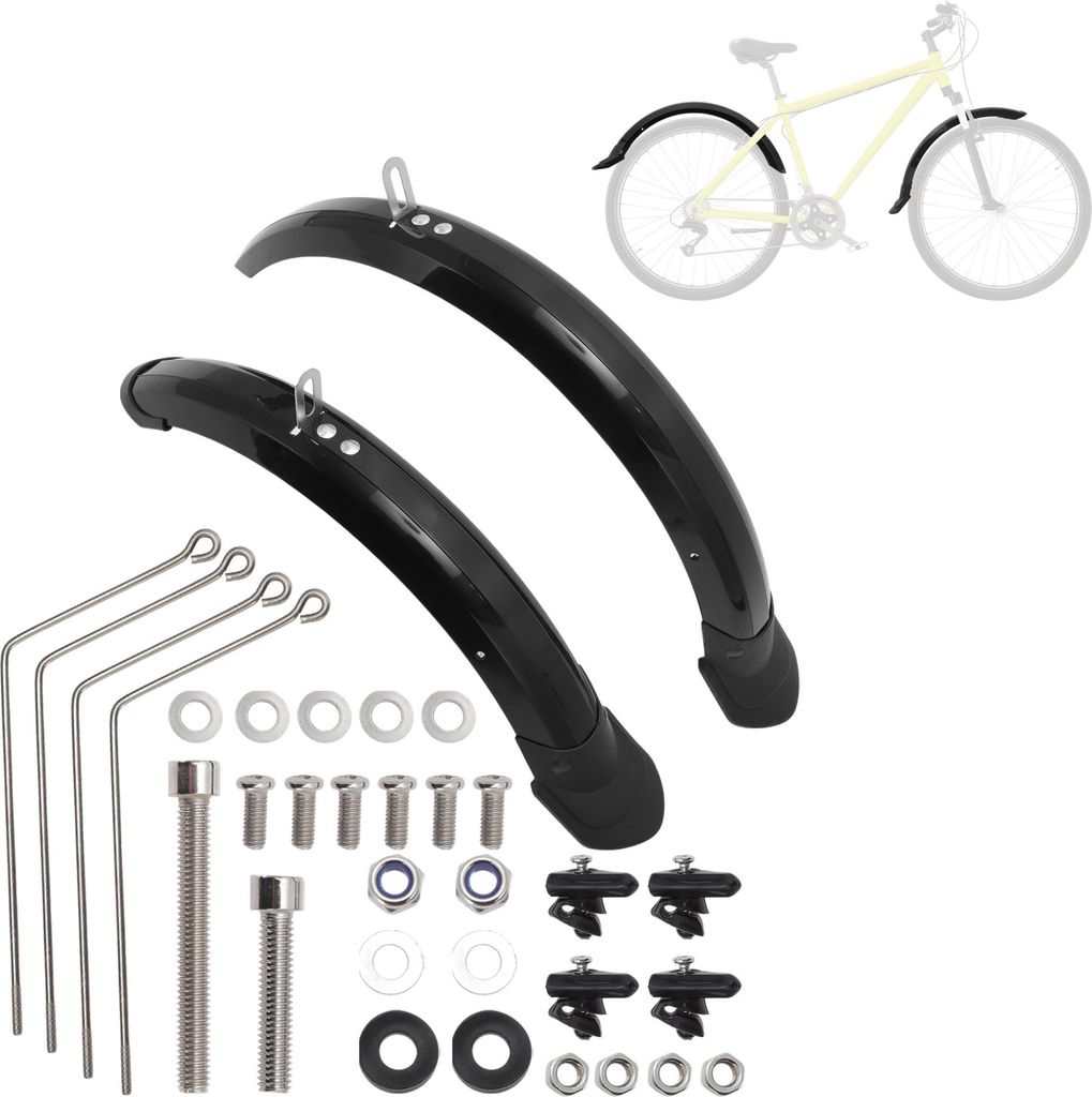 Fahrrad Schutzbleche Set, Fahrrad Reifen Schutzbleche Vorne Und Hinten, Fahrrad Schutzblech, Schutzblech Für 16 Zoll Rennrad Mountainbike, Schwarz