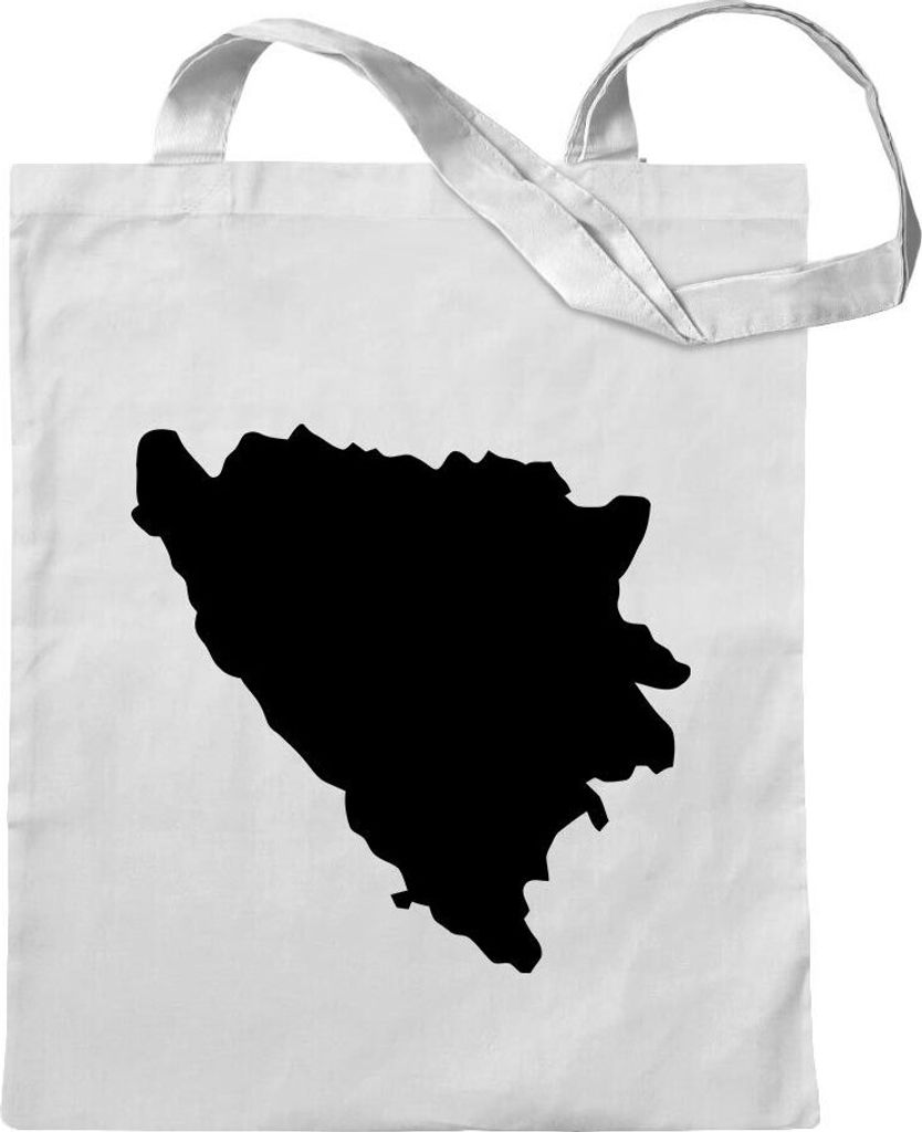 Kiwistar - Baumwolltasche - weiss - Bosnien und Herzegowina - Tragetasche Stoffbeutel Umhängetasche Langer Henkel