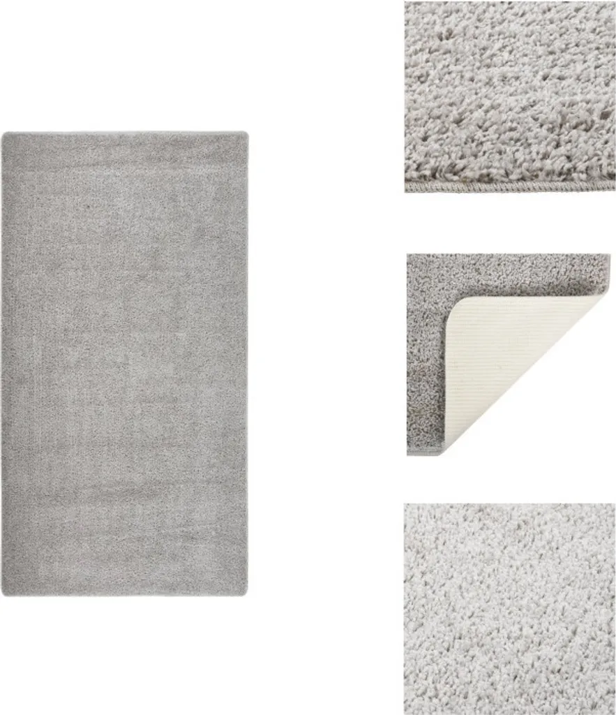 Tapis de Chambre Gris Clair 80x150 cm - Descente de Lit Shaggy Sécurisée