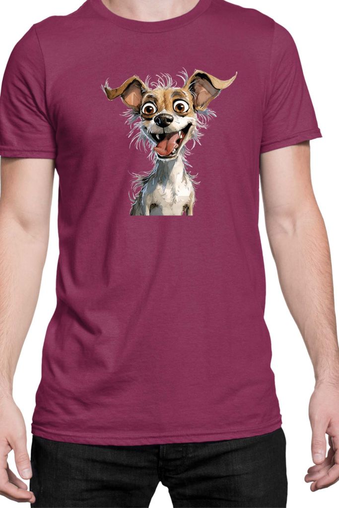 Herren T-Shirt Funny Dogs Breeds Chihuahua Dog Breed, Man 3XL / Burgundy