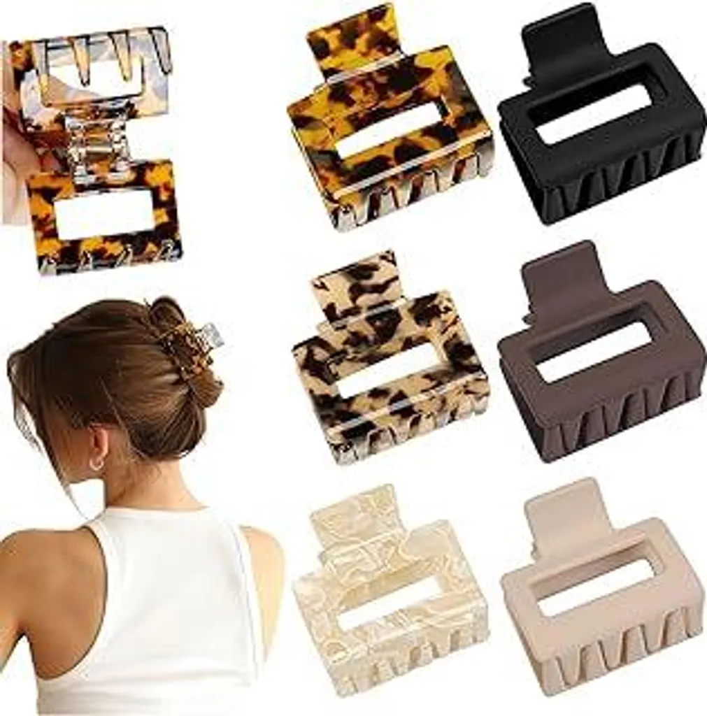 6 Mollette Capelli Colorate Opache 5cm | Regalo Ideale per Ragazze