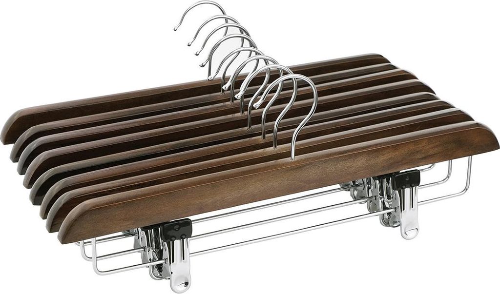 Verstellbare Hosenbügel, 8 Stück, braun