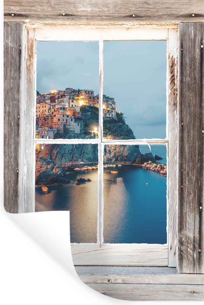 MuchoWow Wandtattoo Wandsticker Wandaufkleber Durchsichtig - Holz - Italien 60x90 cm Selbstklebend und Repositionierbar - Sticker - Dekorfolie