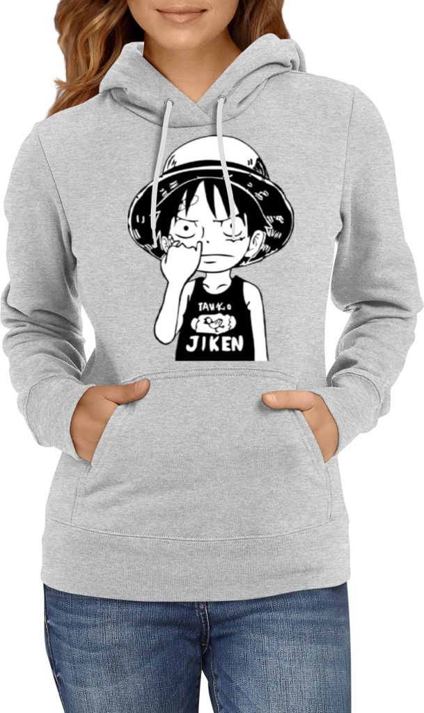 Damen Kapuzenpullover Japan Manga Anime Comics One Manga Piece Anime 01, Lady S / Grau