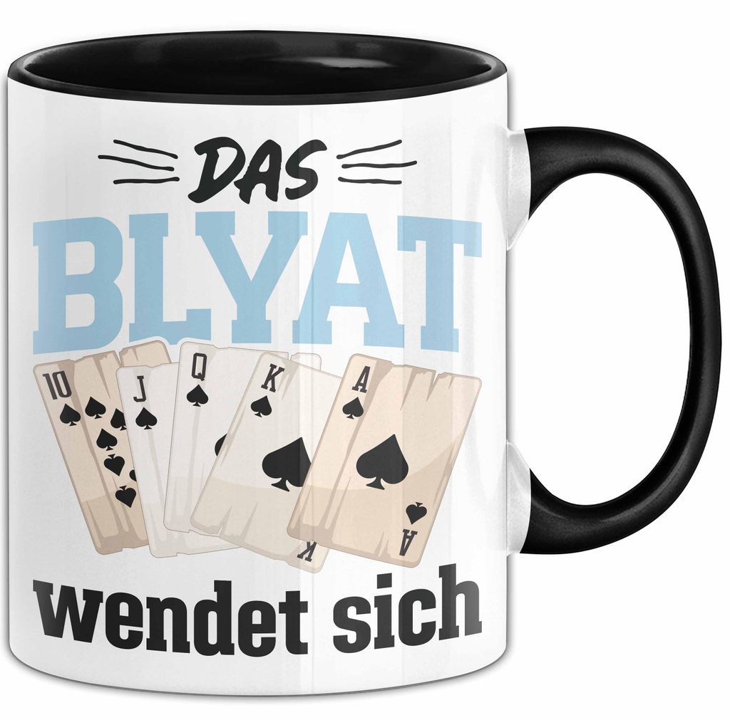 Poker Tasse Geschenk Das Blyat Wendet Sich Spruch Geschenkidee (Schwarz)