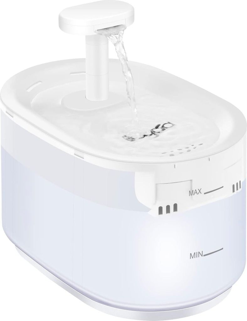 EUGAD Katzenbrunnen 3,5L, Wasserbrunnen 35dB, Wassermangelerinnerung, LED-Warnlicht, 4 Filtersystem, Auslauf höhenverstellbar, BPA-frei, DC Power,...