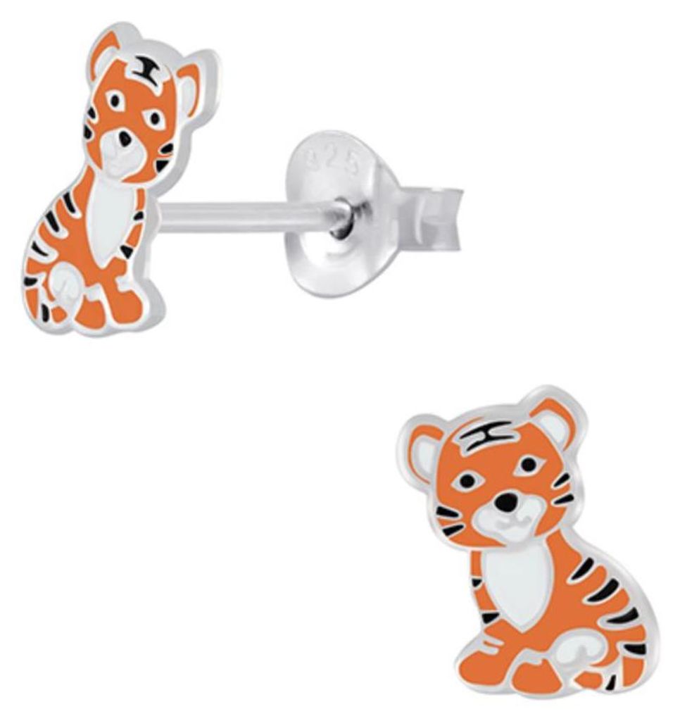 Kinderohrstecker: Mädchen Ohrringe Silber „Tiger“ Produktbild 