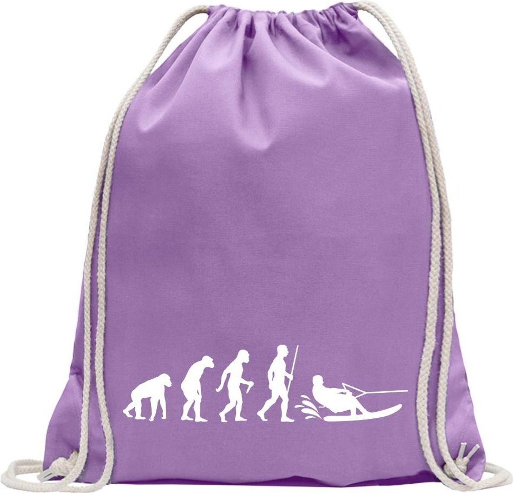 Kiwistar - Turnbeutel - lavendel - Wakeboarden Ski Evolution - Fun Rucksack Sport Beutel Gymsack Baumwolle mit Ziehgurt