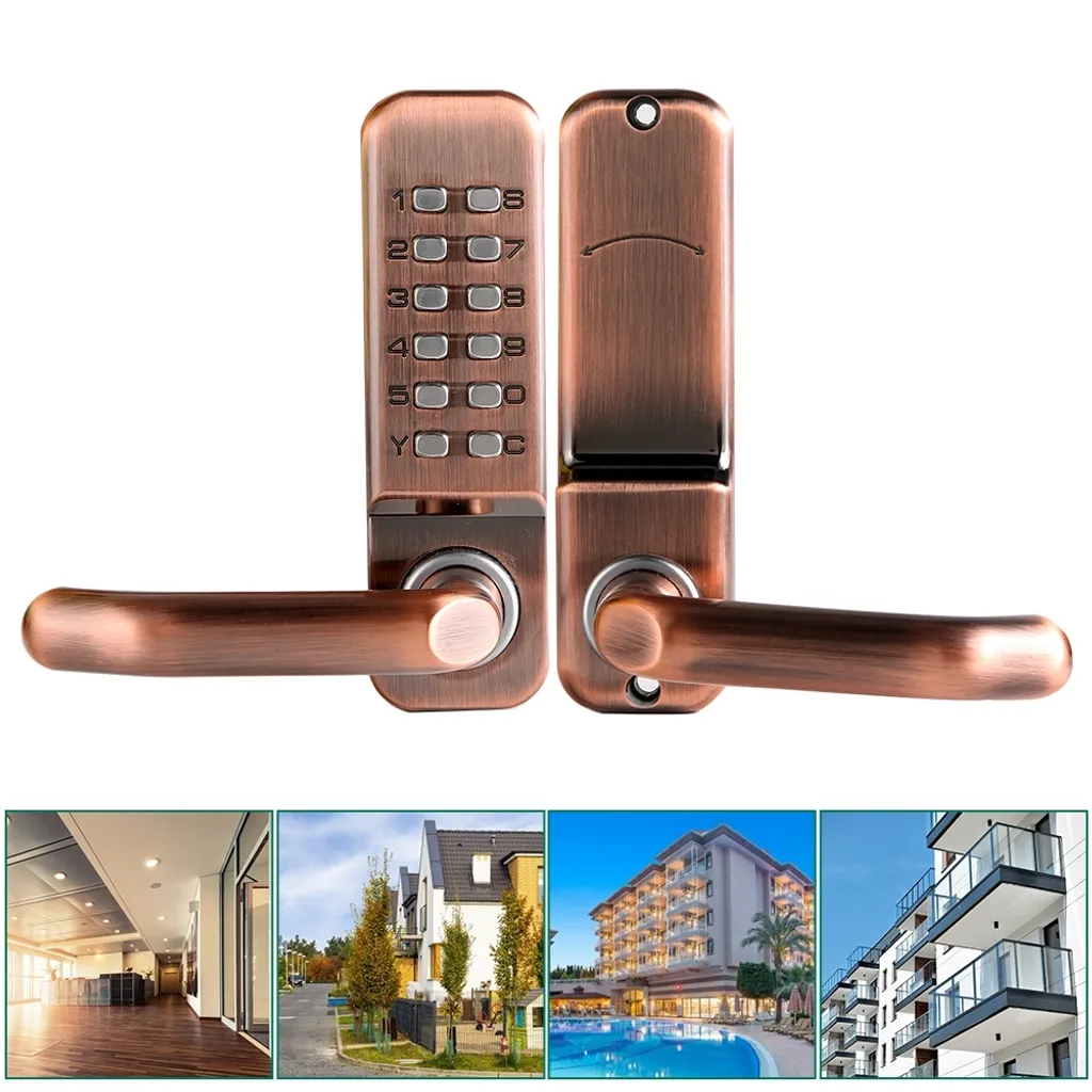 Serrure de porte intelligente à code noir mat pour sécurité maison - 5