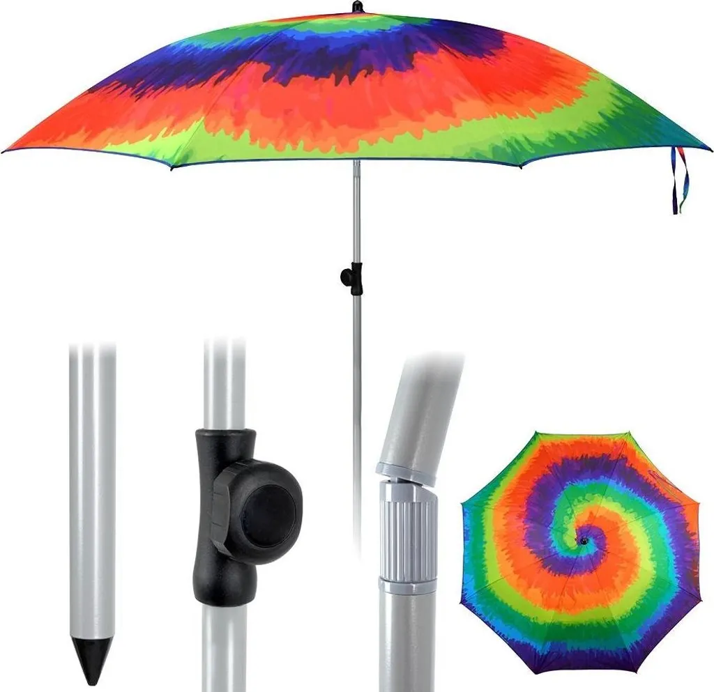 Parasol de Plage 2m Pro Garden Multicolore Idéal Camping et Vacances - 11
