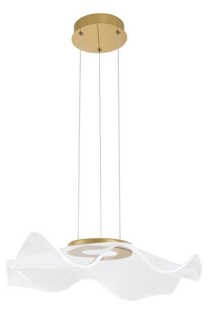 NOVA LUCE Pendelleuchte SIDERNO, goldfarbenes Aluminium und Acryl, LED 30W 230V 3000K IP20 9054501