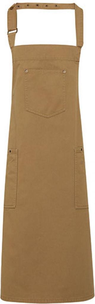Premier Workwear PR132 | Schürze Baumwolle Chino Bib Apron - Farbe: Khaki - Größe: One Size