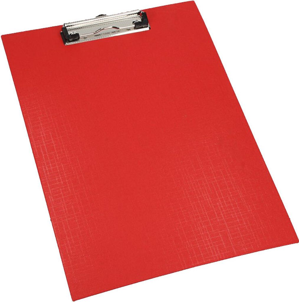 A4-PVC-Tafel mit Clip, rot, D.RECT Produktbild 