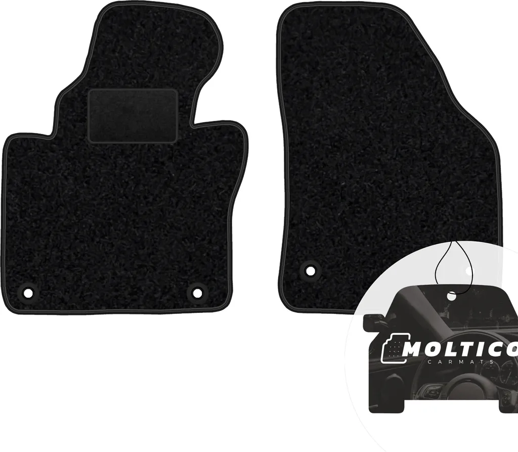 moto-MOLTICO tappetini anteriori auto velours tappetini auto nero set tappetini 2 pezzi adatto per VW Touran 2003-2015