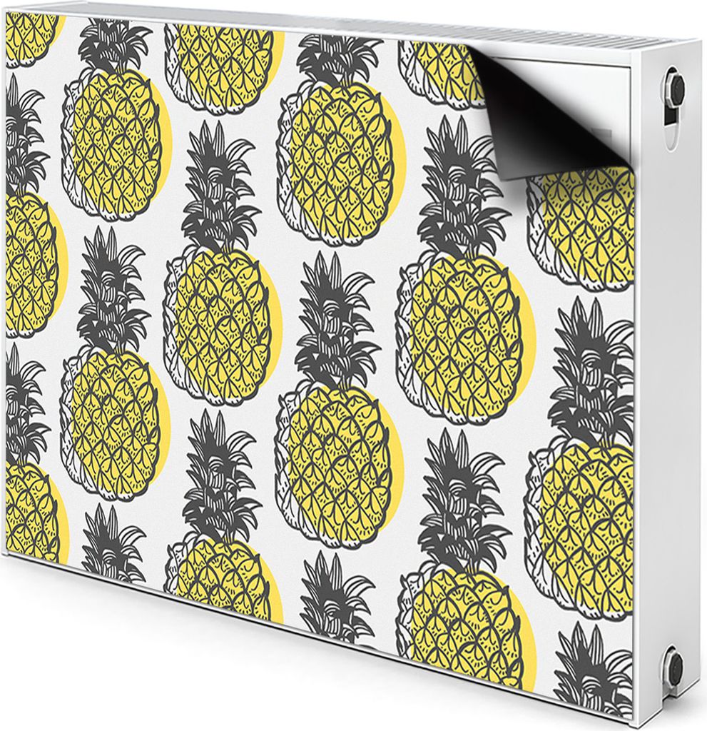 Magnet Radiator Magnet Mat Heizkörperverkleidung Heizkörper-Abdeckung Heizung 90x60 cm - Ananasmuster