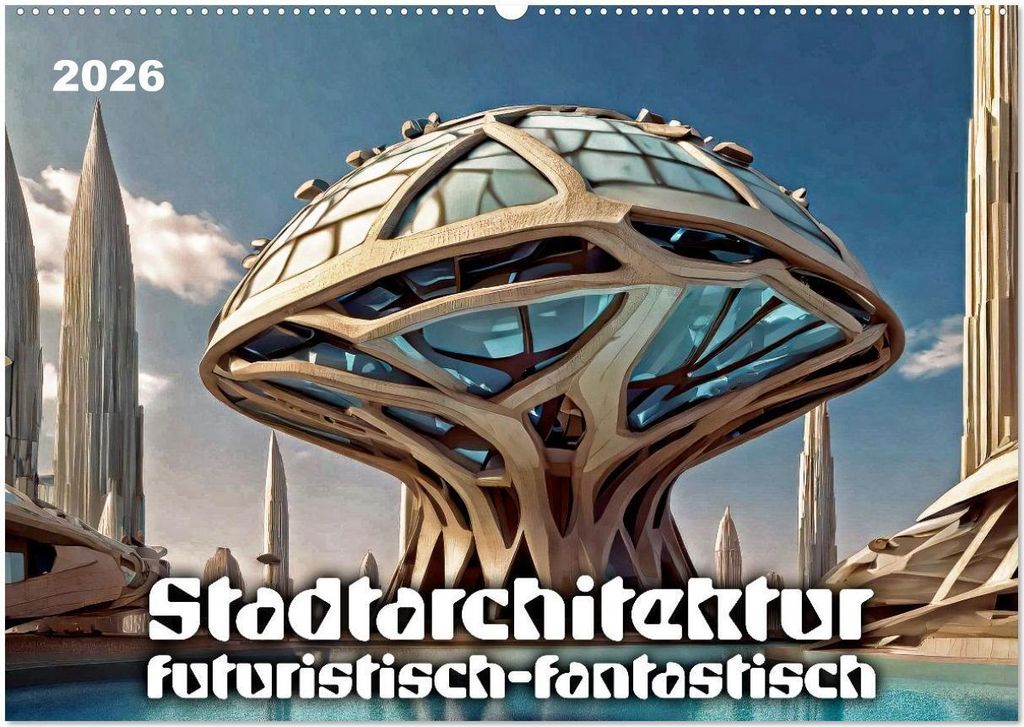 Stadtarchitektur, futuristisch-fantastisch (Wandkalender 2026 DIN A2 quer), CALVENDO Monatskalender