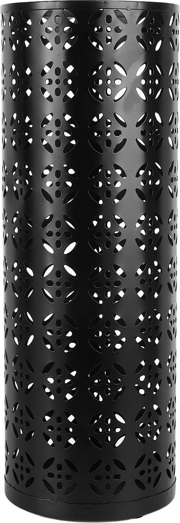 Regenschirmhalter rund rostof stilvolle hohle Kupfermuster Metallbehälter für Home Eingangsschwarz 42x15x15cm / 16.5x5.9x5,9in
