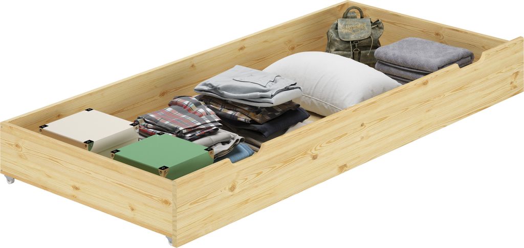 Bettkasten für unsere Einzelbetten Kiefer massiv 90.10-S4 Produktbild 