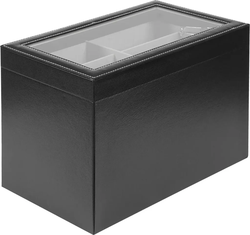 Coffret Lunettes 24 Compartiments 3 Étages Bois Noir - Rangement Top - 7