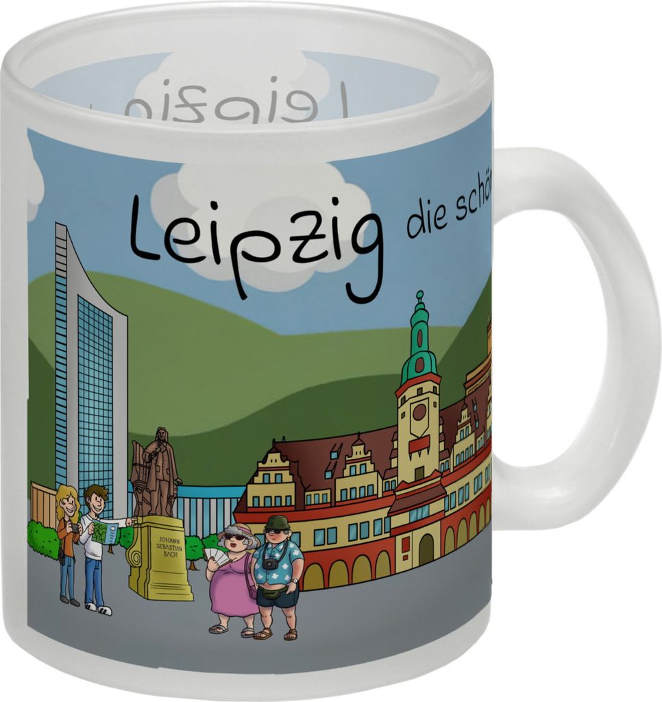 Comic-Motive Leipzig - Schönste Stadt der Welt Glas Tasse