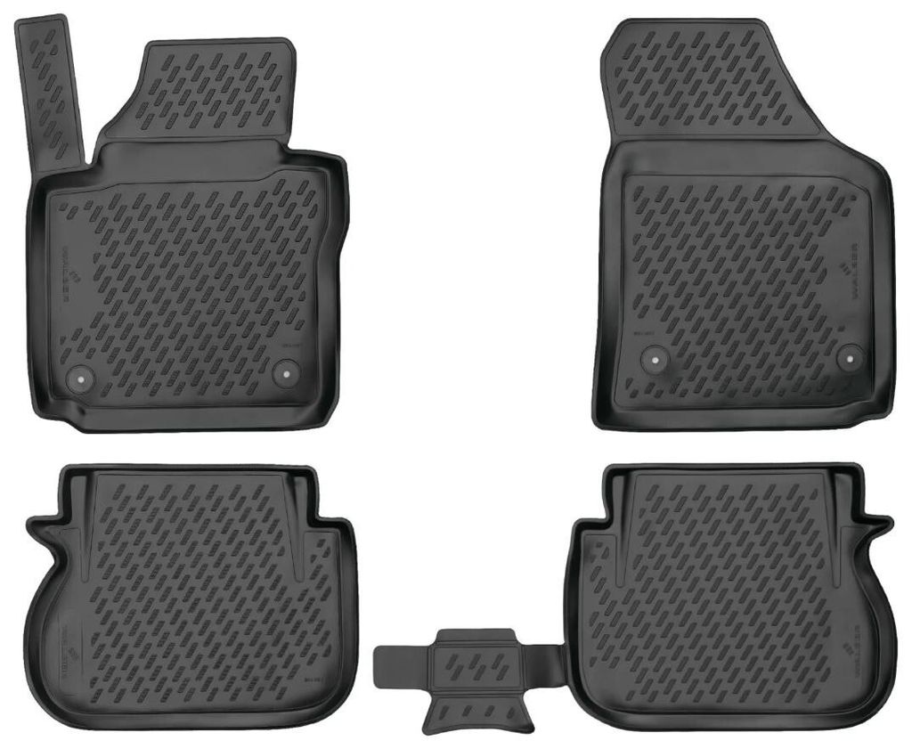 WALSER XTR Gummi Fussmatten Auto für VW Caddy 2015-2020, 100% passgenaue Auto Fußmatten, robuste Universal Fußmatte Auto, Gummimatten Auto, Auto...
