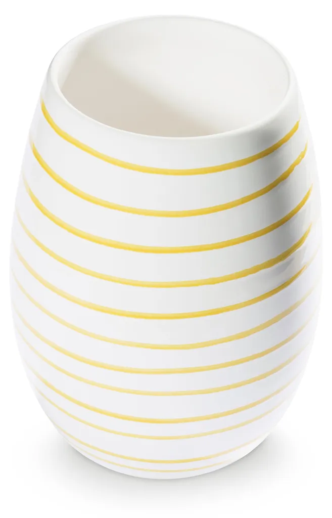 Vase en poterie flammée jaune Gmundner Keramik 21cm finition brillante