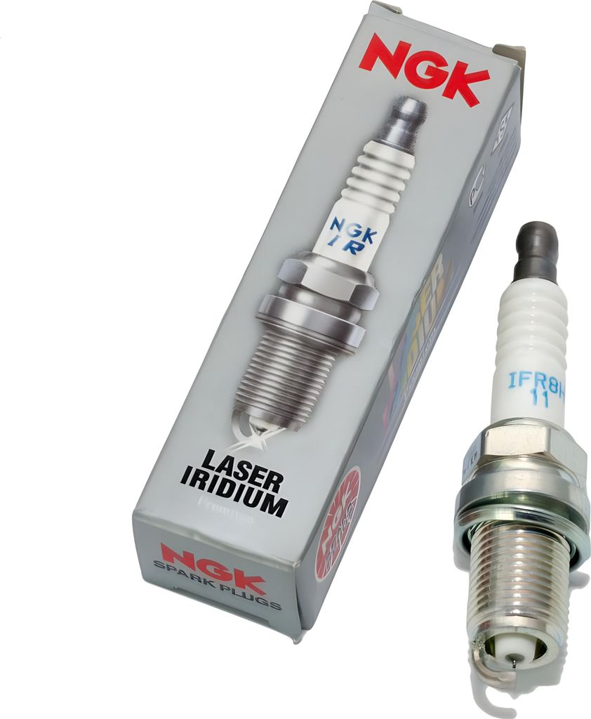 Zündkerzen Set NGK 10x IFR8H11 Iridium-Zündkerze entstört, 19,0mm Langgewinde Ø 14,0mm Hex 16,0mm, Elektrodenabstand 1,10mm, Wärmewert 8, 5068