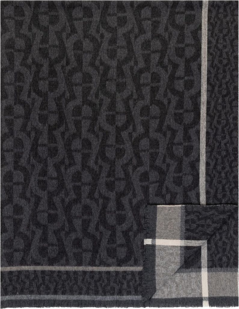 Aigner Lana Wolldecke graphit logo 155x200 cm