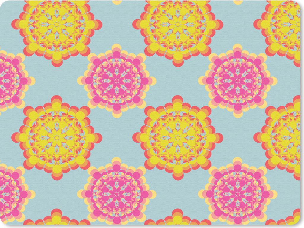 MuchoWow Mauspad Mousepad Flower Power - Design - Hippie 40x30 cm - Mousepads - Maus Mat - Pad - Mausunterlage - Anti Rutsch