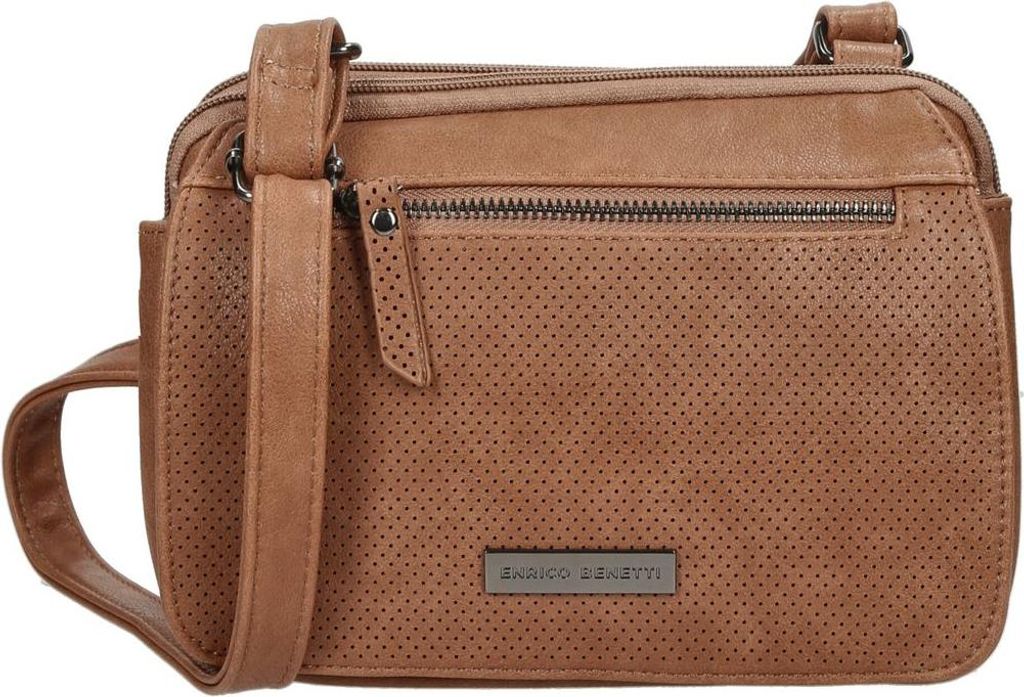 Kleine Damen Tasche Schultertasche Umhängetasche Crossover Bag Leder Optik Handtasche Camel