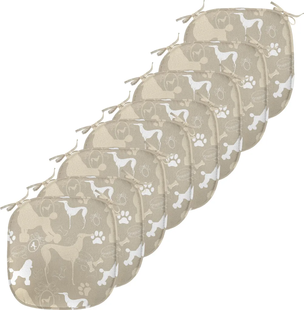 Galettes de Chaise Anti-Glisse et Lavables pour Cuisine Lot de 8 ABAKUHAUS