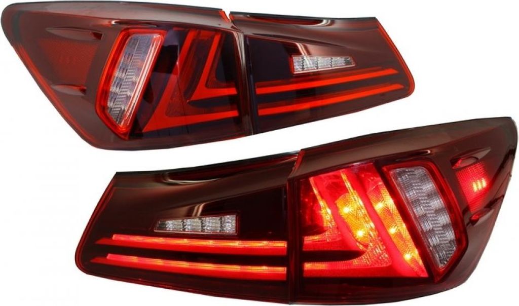 Rückleuchten LED für LEXUS IS XE20 06-12 Light Bar Facelift Neu XE30 Rot Klar.