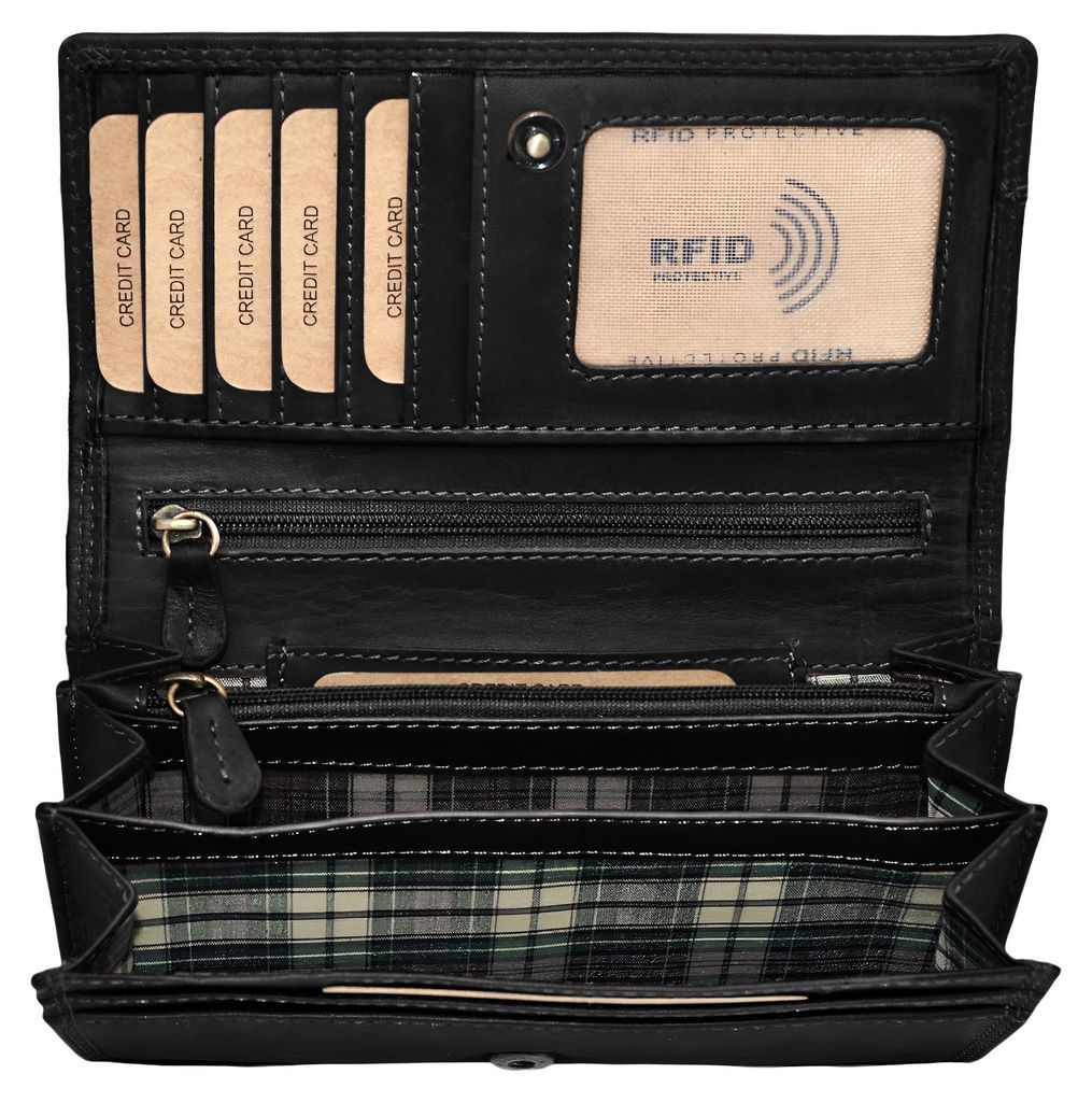 Benthill Geldbörse Damen Leder - Hochwertige weiche Vintage Produktbild 