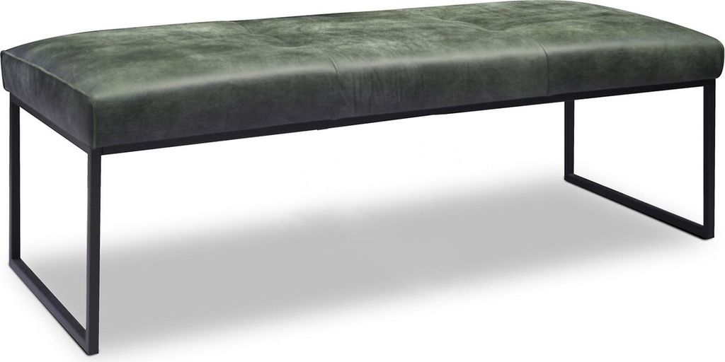 Bank Fenna Esszimmerbank 1,5-Sitzer Leder Darkgreen Grün