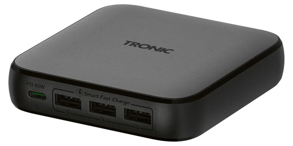 TRONIC USB-Ladegerät Netzteil 4 Anschlüsse, PD, 65 Watt 3x USB-A, 1x USB-C