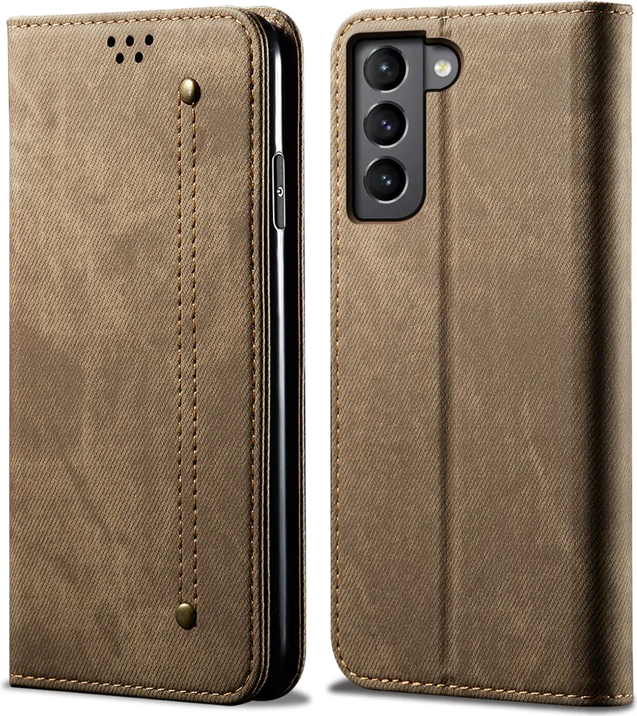 Custodia Samsung Galaxy S22 5G Khaki - Cover Viaggio con Stand Pelle