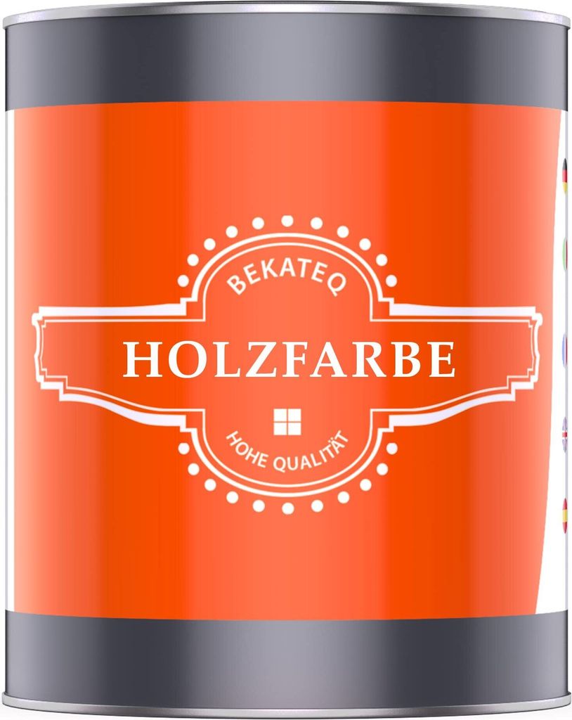 BEKATEQ Holzschutzfarbe Kupferbraun 1l auf Wasserbasis I Holzfarbe für innen und außen I Parkettlack, Türlack, Treppenlack, Zaunfarbe & mehr I H...