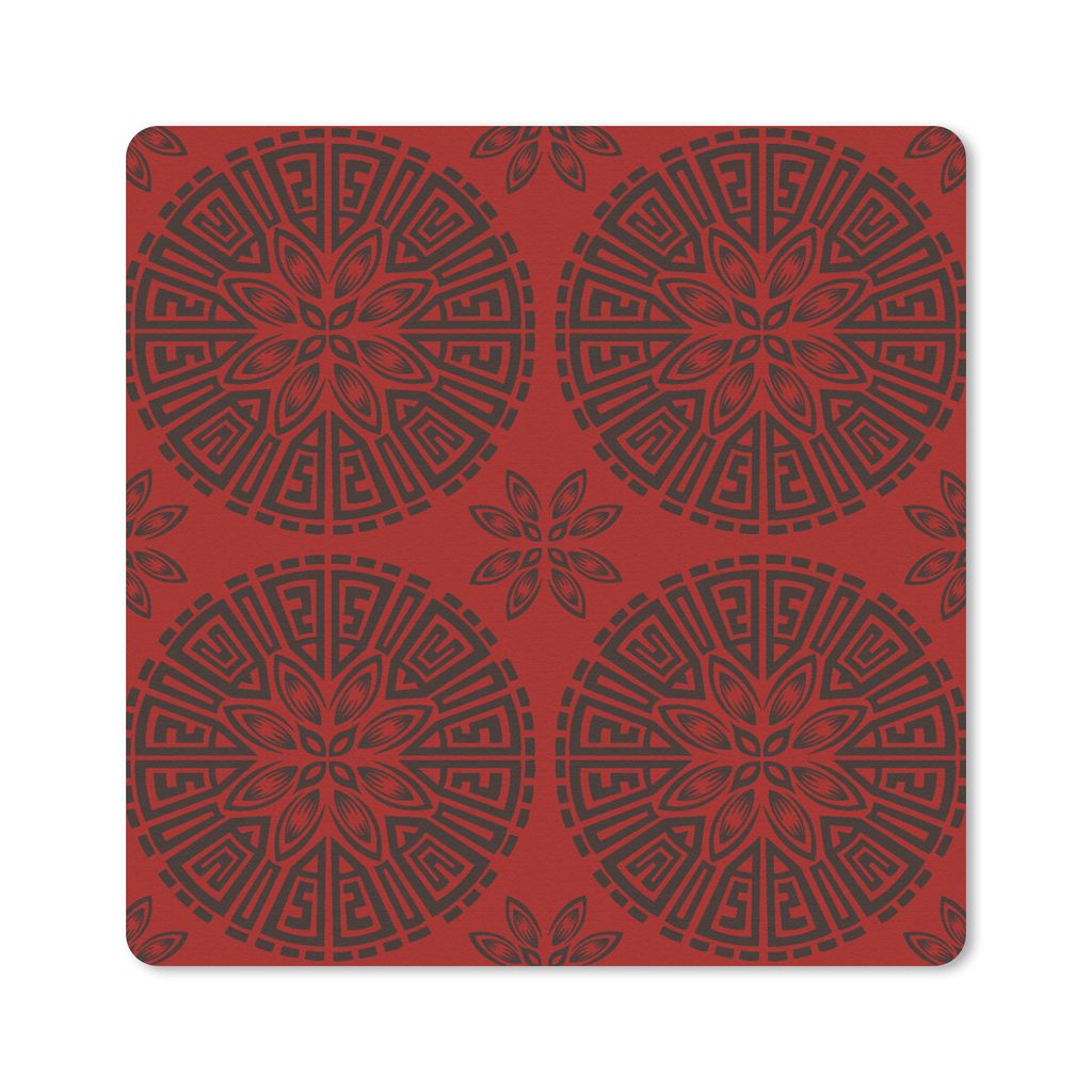 MuchoWow Mauspad Mousepad Chinesisch - Muster - Rot 20x20 cm - Mousepads - Maus Mat - Pad - Mausunterlage - Desk Mat - Bureauartikeln