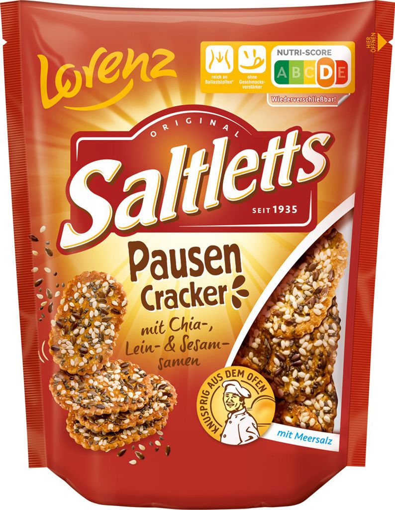 Lorenz Saltletts snack crackers celozrnné křupavé preclíky Obrázek produktu