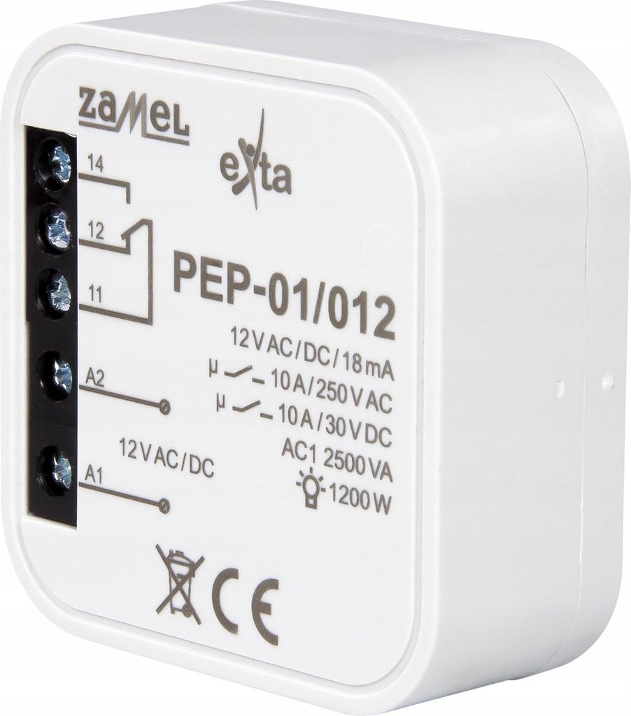 Elektromagnetisches Relais im Gehäuse 12V AC/DC 10A Zamel Produktbild 