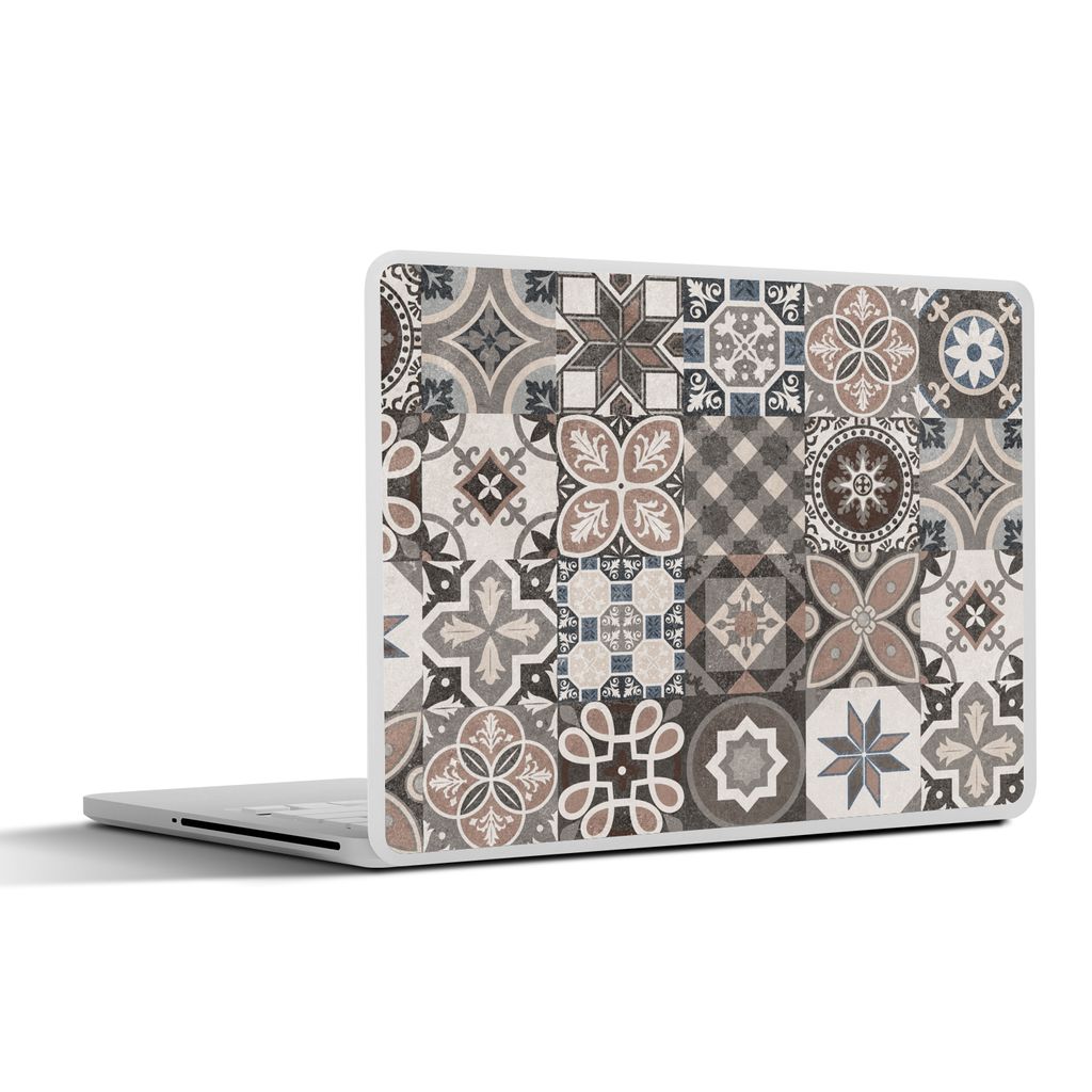 MuchoWow Laptop Aufkleber Sticker Cover Blumen - Figuren - Braun - Design 30x22 cm - Laptop-Sticker