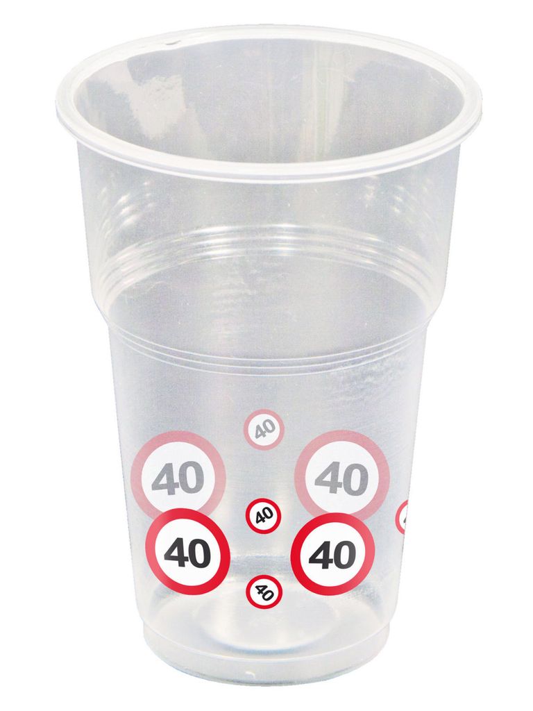 40. Geburtstag Verkehrsschild 10 Becher