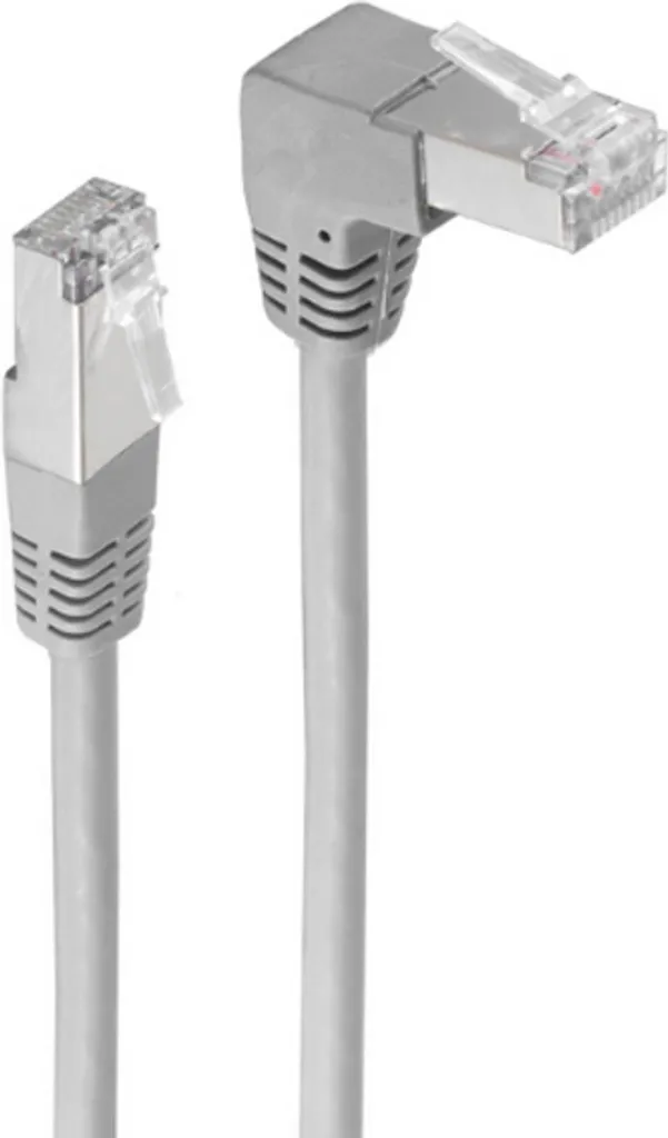 Cordon Cat 6 S/FTP 2m gris blindé shiverpeaks BASIC-S avec embout à 90 degrés